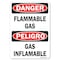 Signmission Safety Sign, OSHA Danger, 7" Height, 10" Width, Flammable Gas Bilingual, Landscape OS-DS-D-710-L-19364 - alternate 1